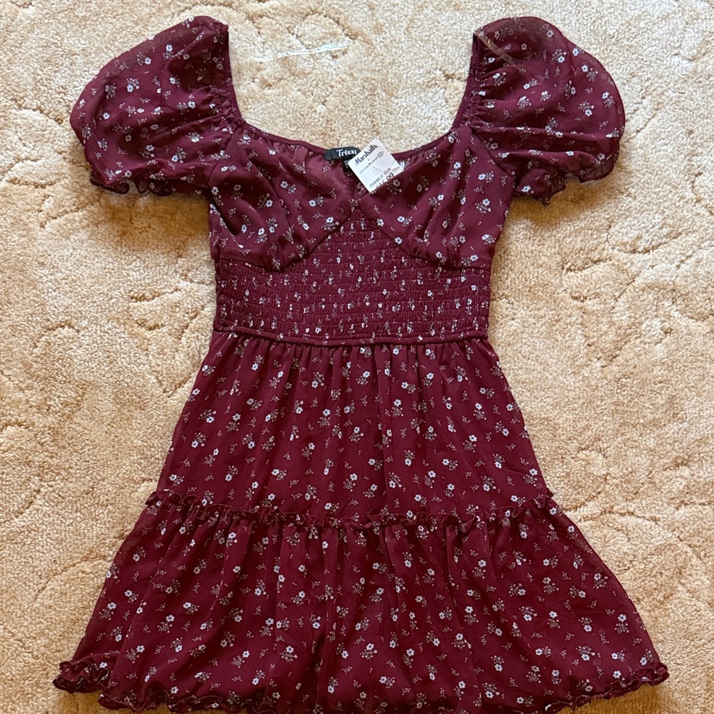 Floral Burgundy Dress